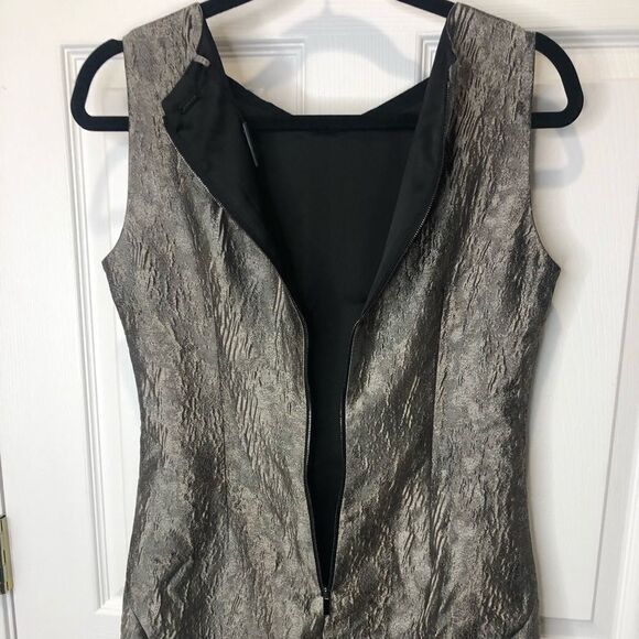NWT Elie Tahari sleeveless sheath silver midi dress, size 6 - Picture 8 of 14